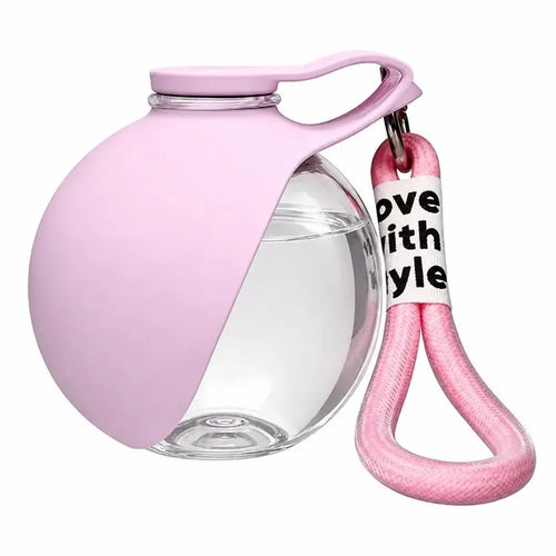 285ML Leakproof Pet Water Bottle Silicone Drinking Bowl Detachable Lanyard Portable Dog Feeder for Walking Travel