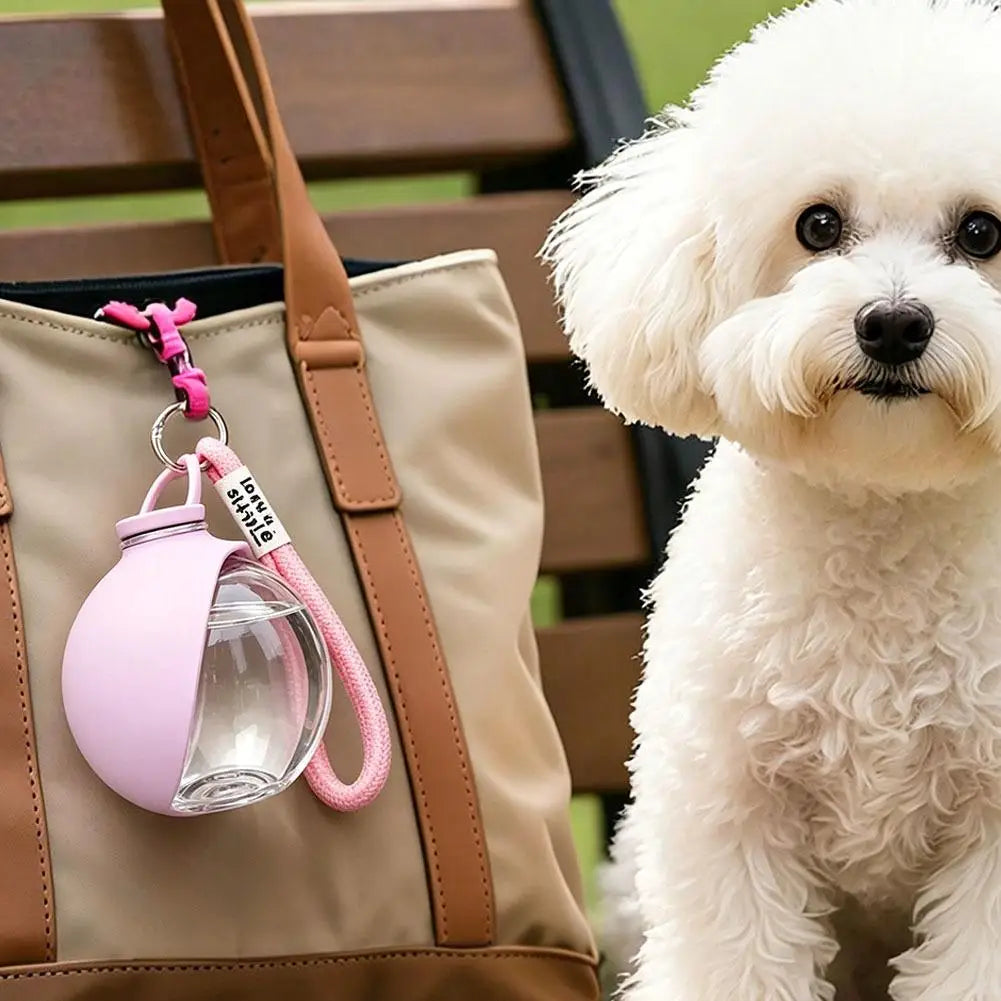 285ML Leakproof Pet Water Bottle Silicone Drinking Bowl Detachable Lanyard Portable Dog Feeder for Walking Travel